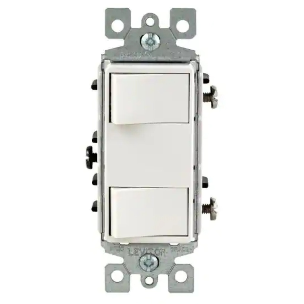 SWITCH DECORA COMB RECPT 15A WHT