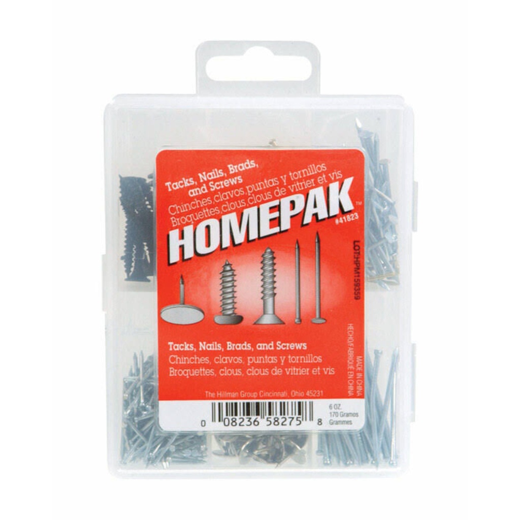 Hillman Assorted Sizes L Assorted Steel Assorted Nails, Tacks, Brads and Screws Set Smooth Shank