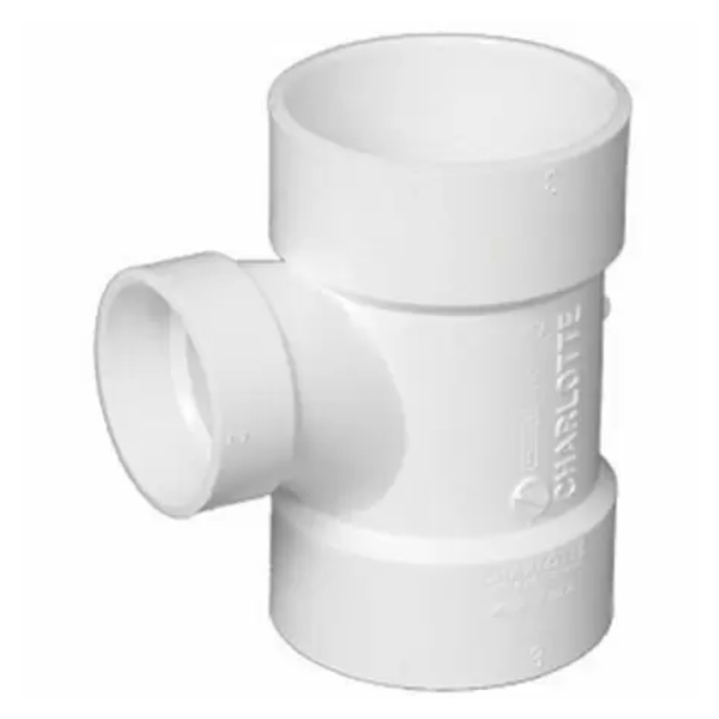 Charlotte Pipe Schedule 40 3 in. Hub X 3 in. D Hub PVC Sanitary Tee 1 Pk