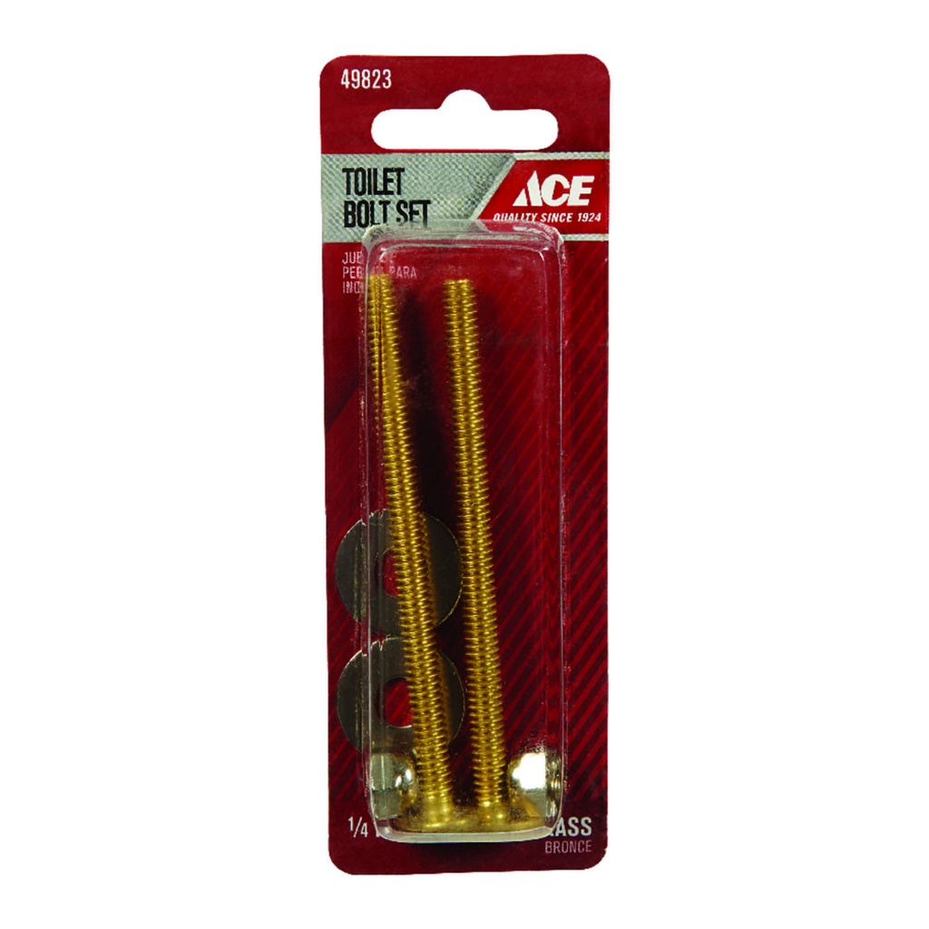 [49823] Ace Toilet Bolt Set Brass