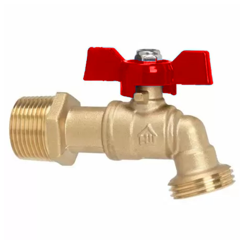 Homewerks 3/4 in. MIP X 3/4 in. MHT Brass Ball Valve Hose Bibb