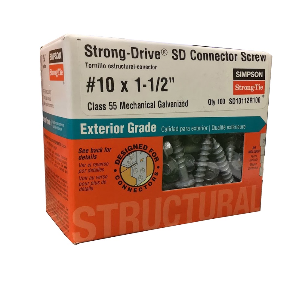 [ANCLAJE121] Simpson Strong-Tie Strong-Drive No. 10 Sizes X 1-1/2 in. L Star Hex Head Serrated Structural Screws
