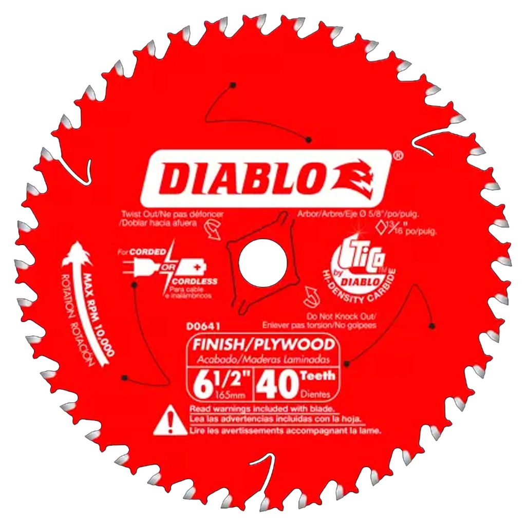 DIABLO 40T Trim Saw Blade - 6-1/2 Inch