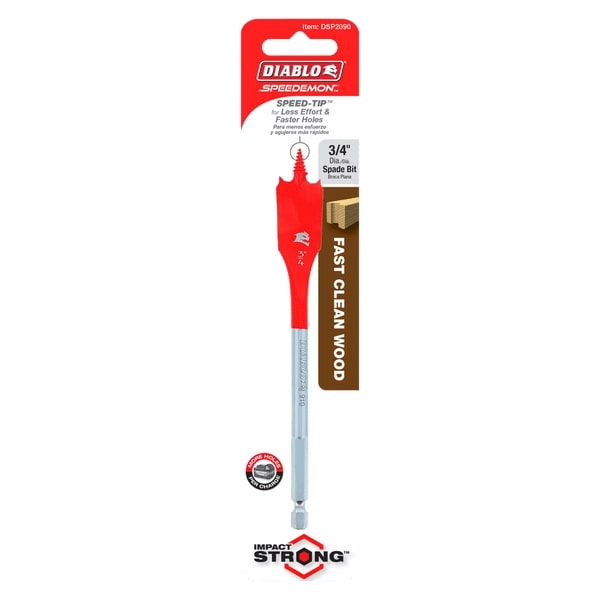 Diablo 3/4 in. X 6 in. L High Speed Steel Clean Wood Spade Bit Hex Shank 1 Pk