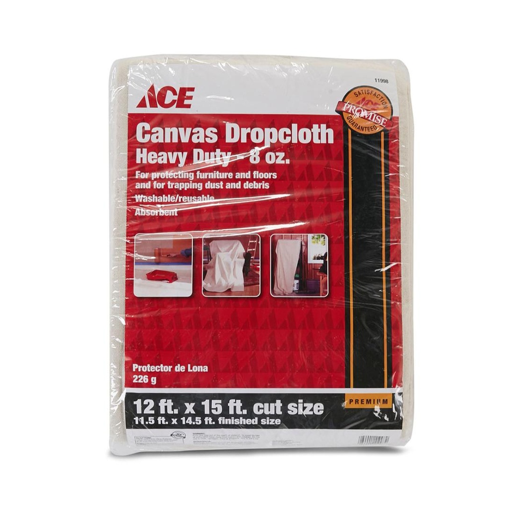 [11998] Ace 12 Ft. W X 15 Ft. L 8 Oz Canvas Drop Cloth 1 Pk