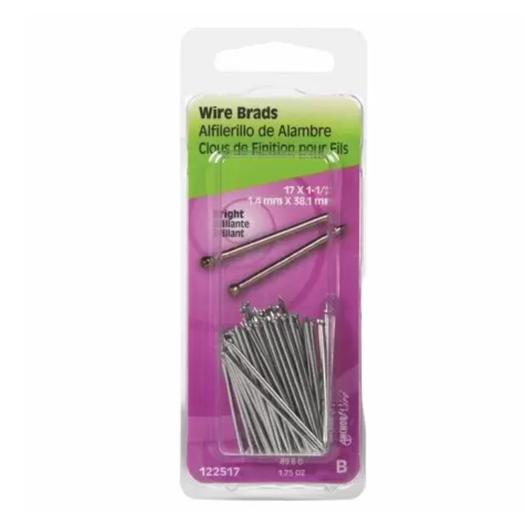 [122517] Hillman 17 Ga. X 1-1/2 in. L Bright Steel Brad Nails 1 Pack 1.75 Oz.