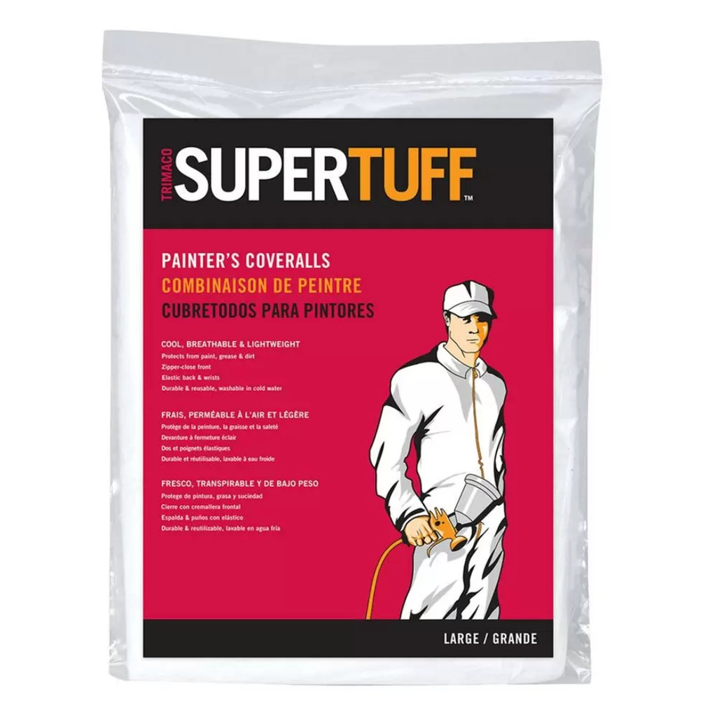 Trimaco SuperTuff Polypropylene Painter's Coveralls White L 1 Pk