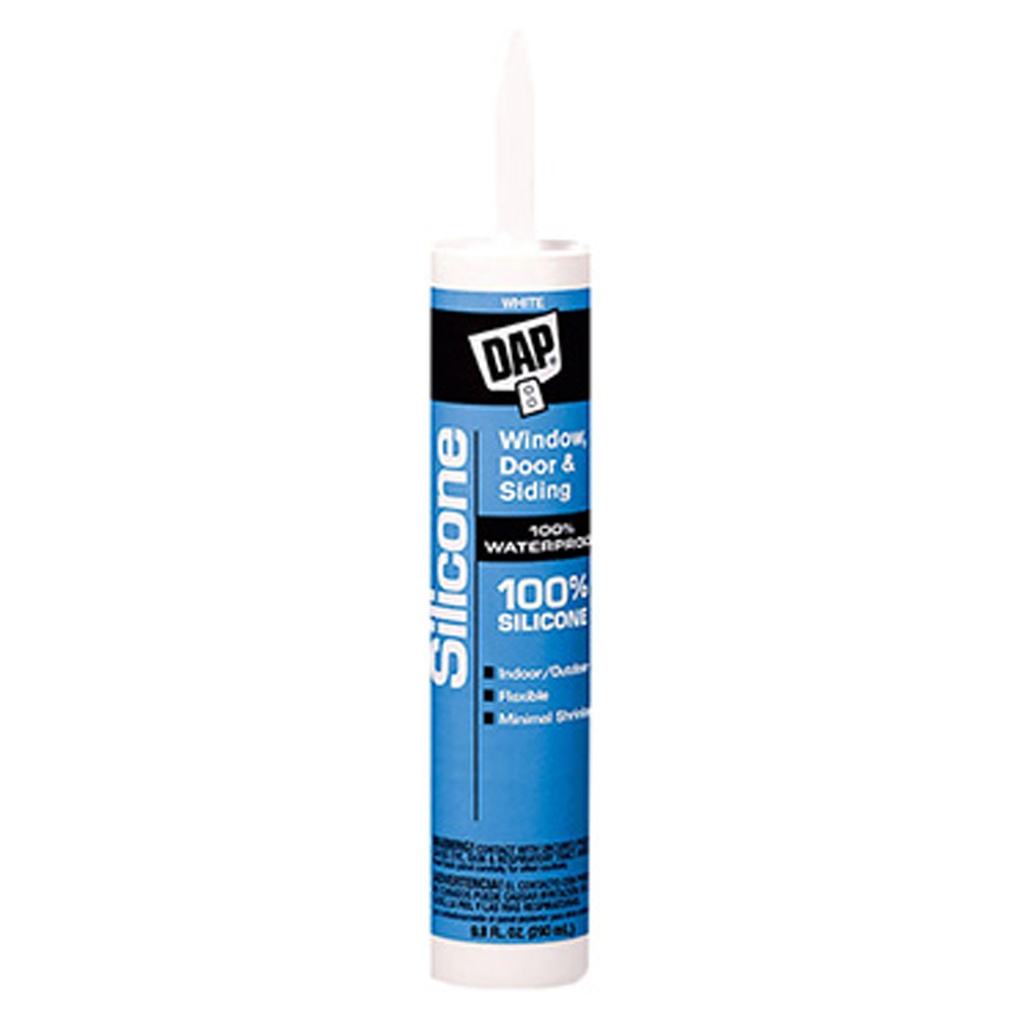 DAP White Silicone Door/Siding/ Window Sealant 9.8 Oz