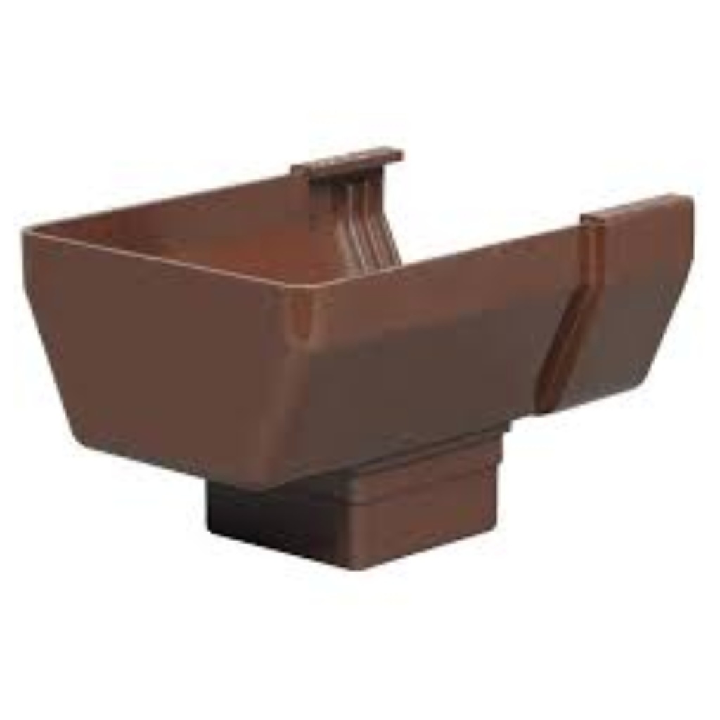 Amerimax 5.8 in. H X 4.5 in. W X 5.8 in. L Brown Vinyl U Gutter Drop Outlet