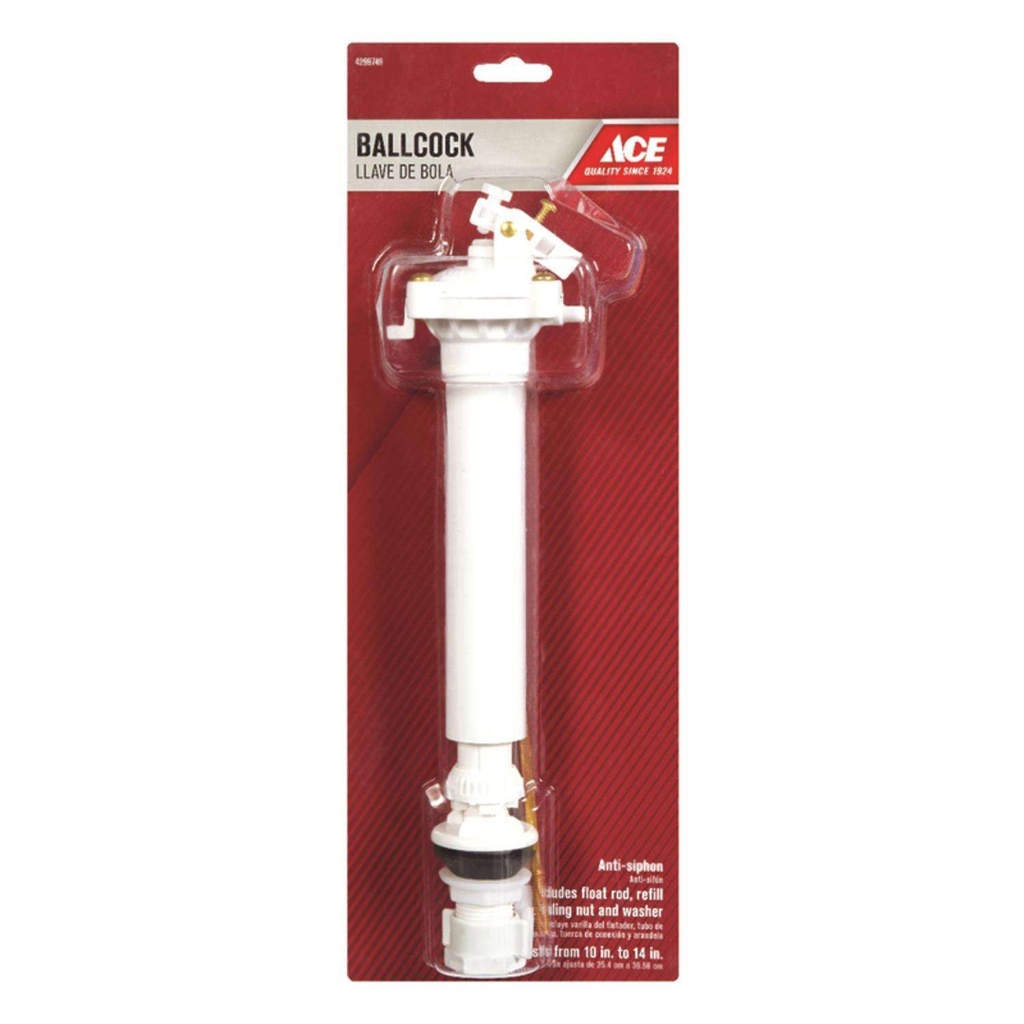 Ace Adjustable Ballcock White Plastic for Universal