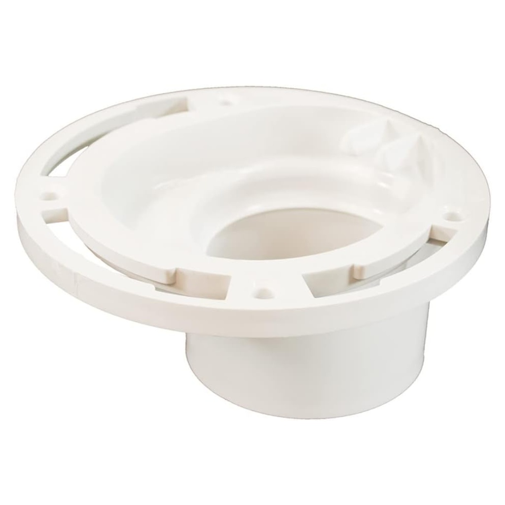 Plastic Oddities Offset Toilet Flange (POF100), Repairs Toilet Too Close/Too Far from Wall/Vanity, Fits Over 3"/Inside 4" PVC Pipe, Made in