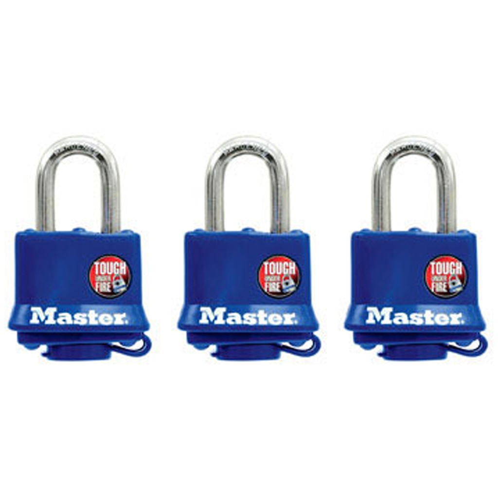 PADLOCK 1-1/2"COVERD 3PK