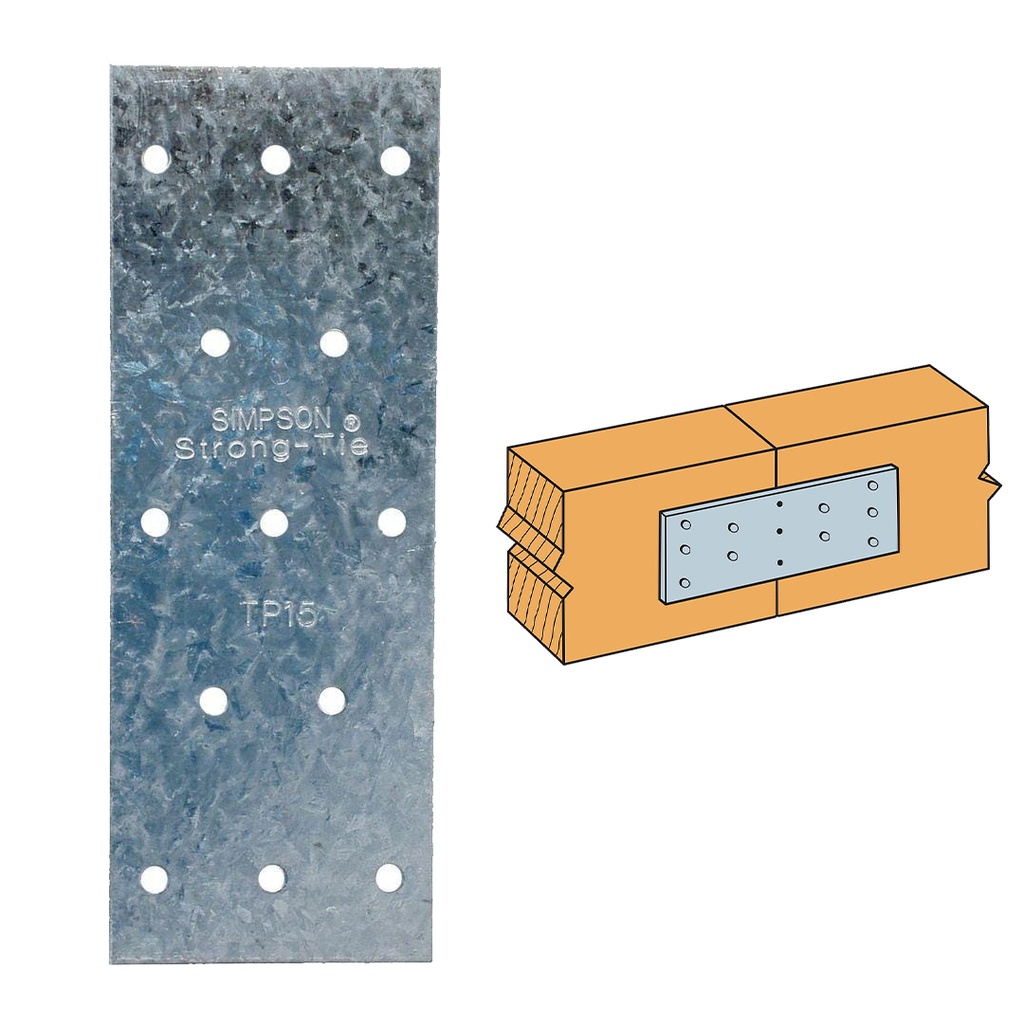 Simpson Strong-Tie 5 in. H X 0.04 in. W X 1.8 in. L Galvanized Steel Tie Plate