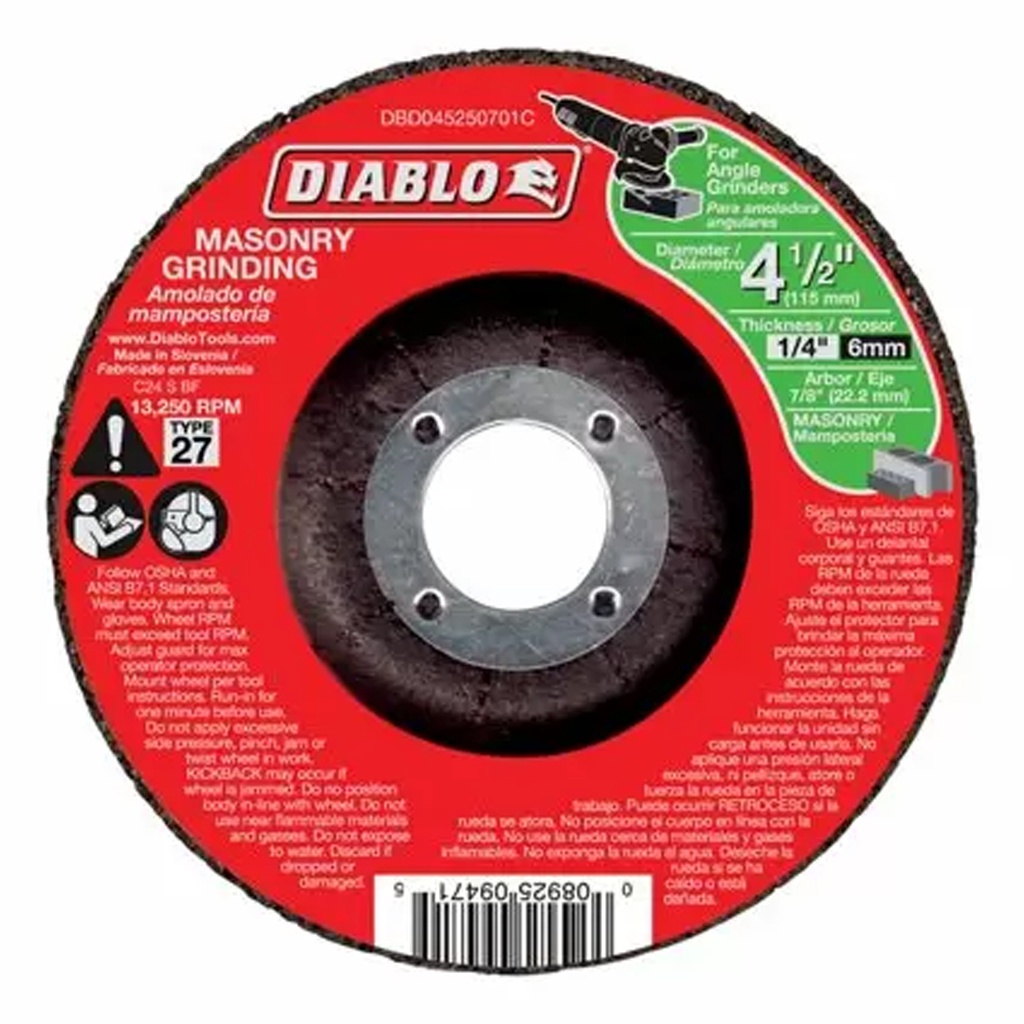 Diablo 4-1/2 in. D X 7/8 in. Silicon Carbide Masonry Circular Cut-Off Disc 1 Pc