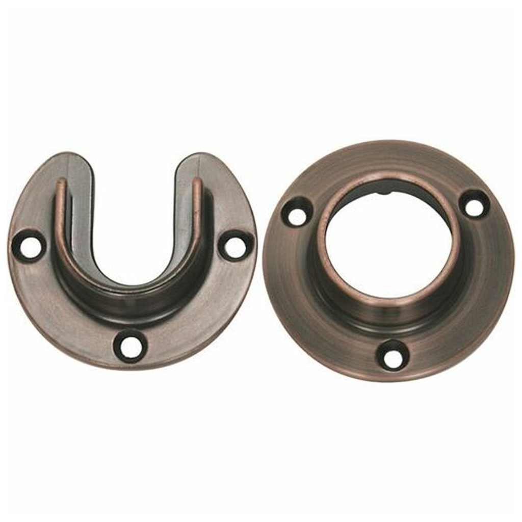 1-5/16 in. Copper Oil-Rubbed Bronze Heavy-Duty Closet Rod Flange Set of Pair
