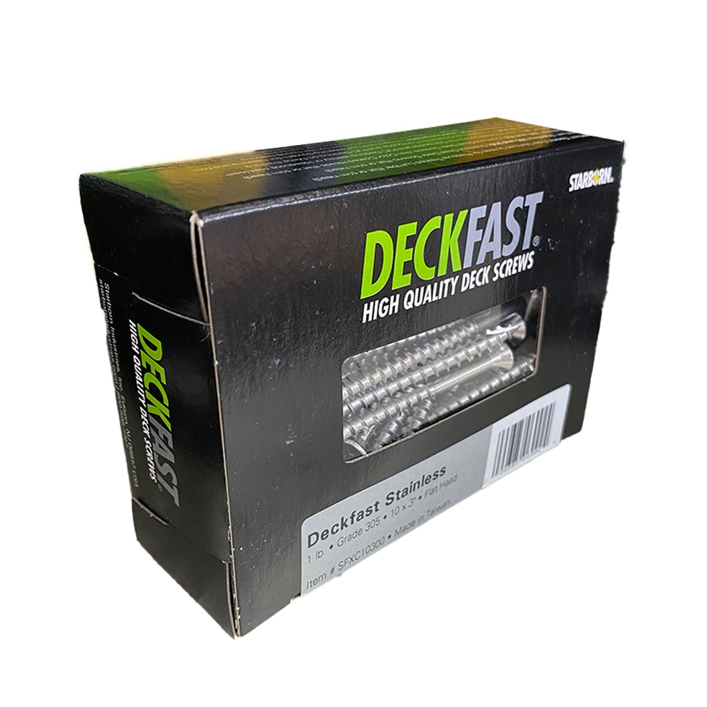 DECKFAST SS FLAT 10X3 TORX 1LB