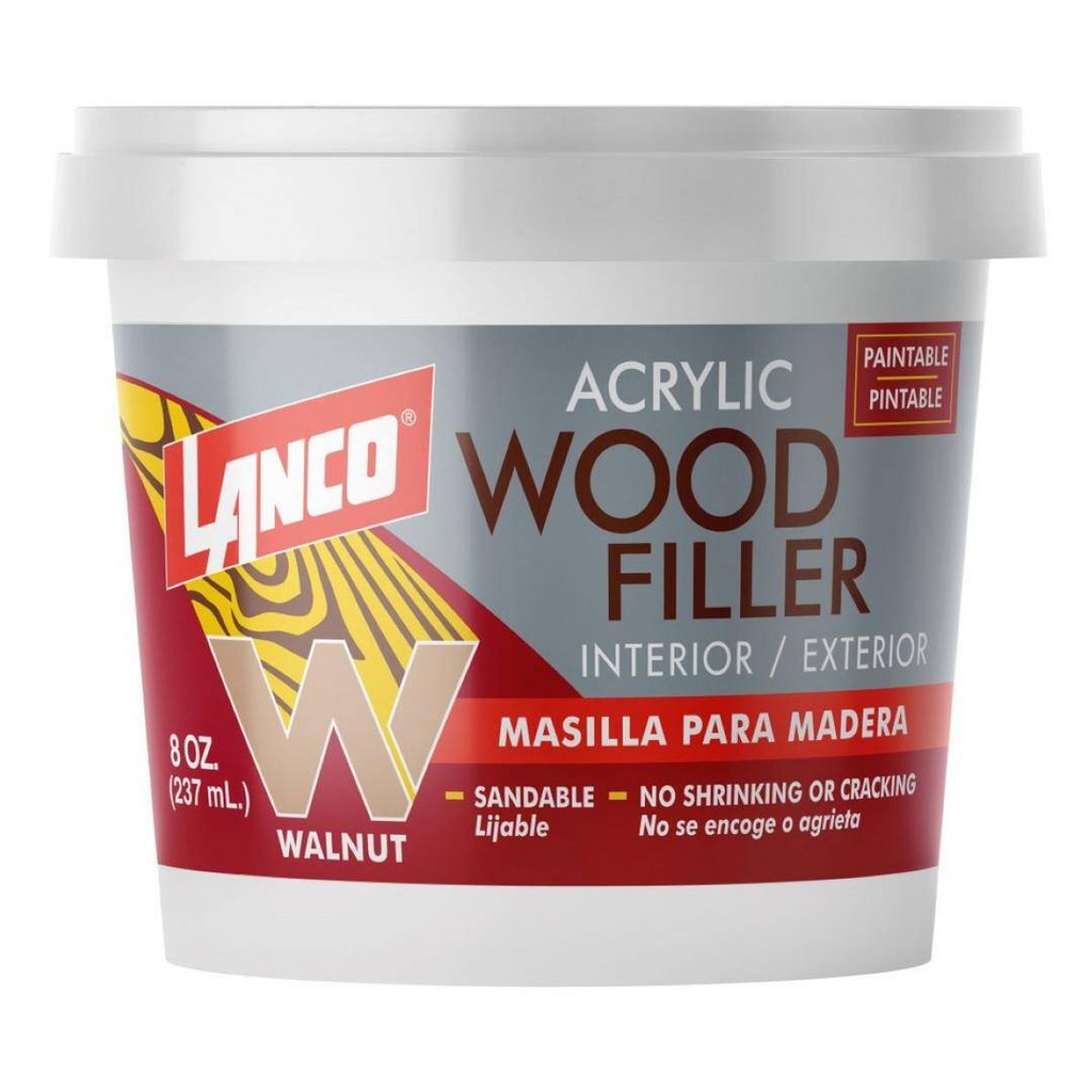 LANCO ACRYL.W/FILLER 8 OZ WALNU