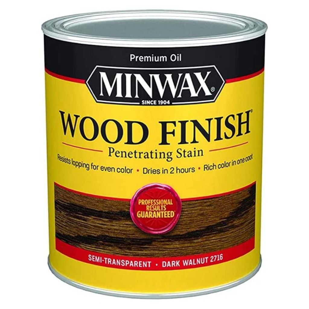 [12394] Minwax Wood Finish Semi-Transparent Dark Walnut Oil-Based Oil Stain 1 Qt.