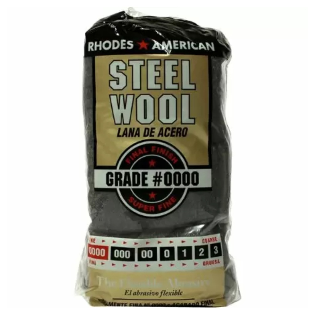 Rhodes American 0000 Grade Super Fine Steel Wool Pad 12 Pack