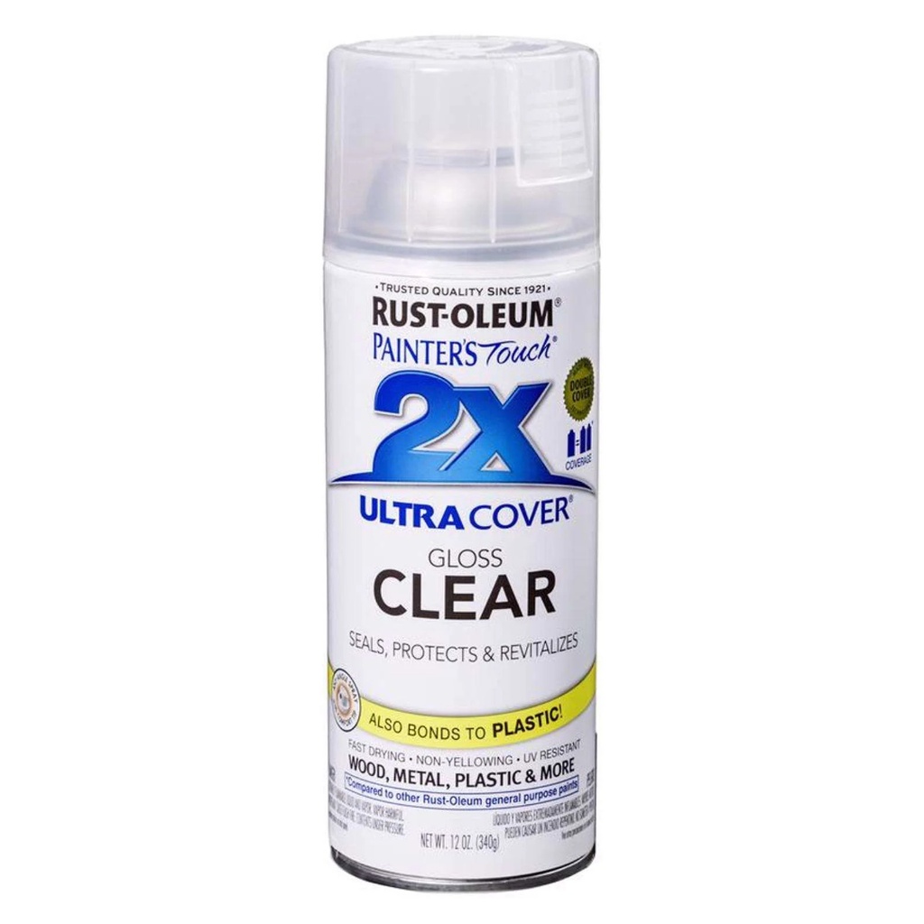 [1395987] Rust-Oleum Painter's Touch Ultra Cover Gloss Clear Spray Paint 12 Oz.