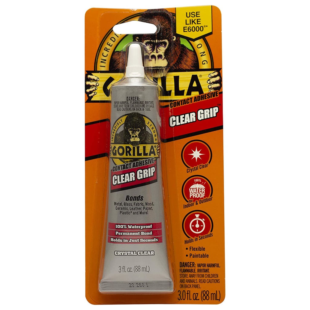 [1663764] Gorilla 3 Fl Oz Tube Clear Grip Contact Adhesive