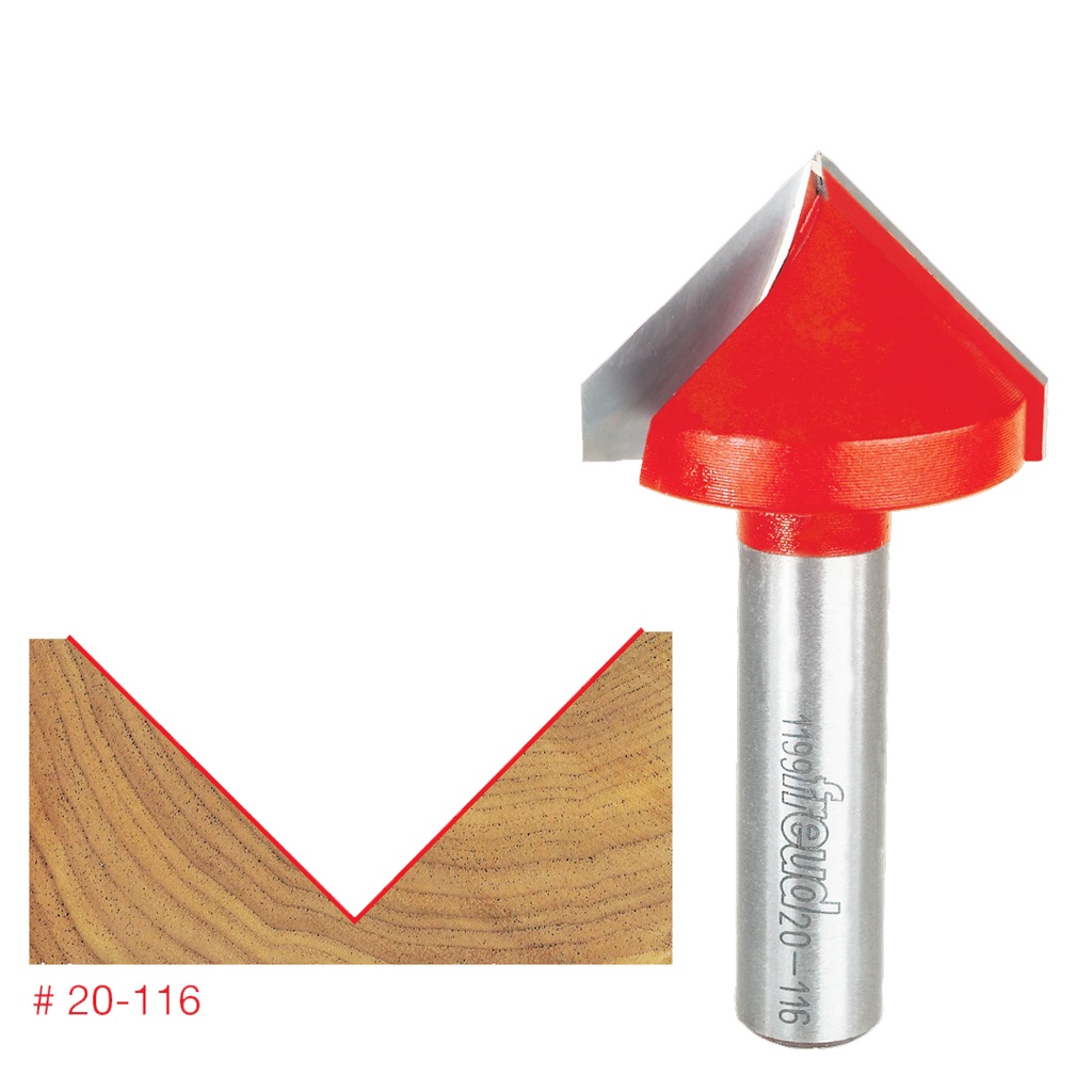 Freud 1-1/2 in. (Dia.) V Grooving Bit with 1/2 in. Shank - 20-116