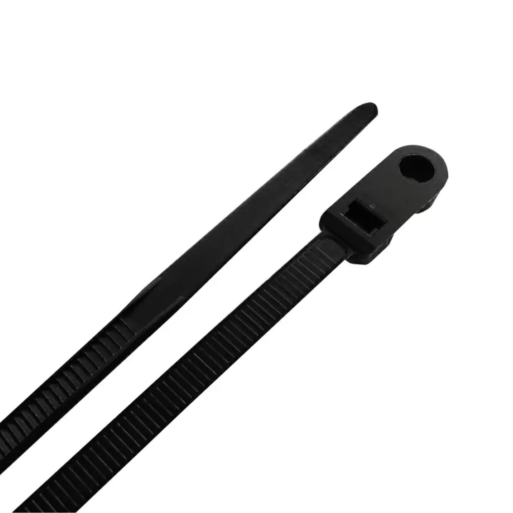 CABLETIE W/MNT 8"50#BLK