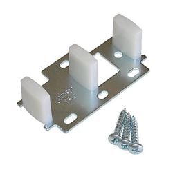 [382002277] Johnson Hardware JH2035 Door Guide for 1-3/8" 200 Series Bypass Doors Aluminum / White Hardware Accessories and Parts Sliding Door Hardware Components