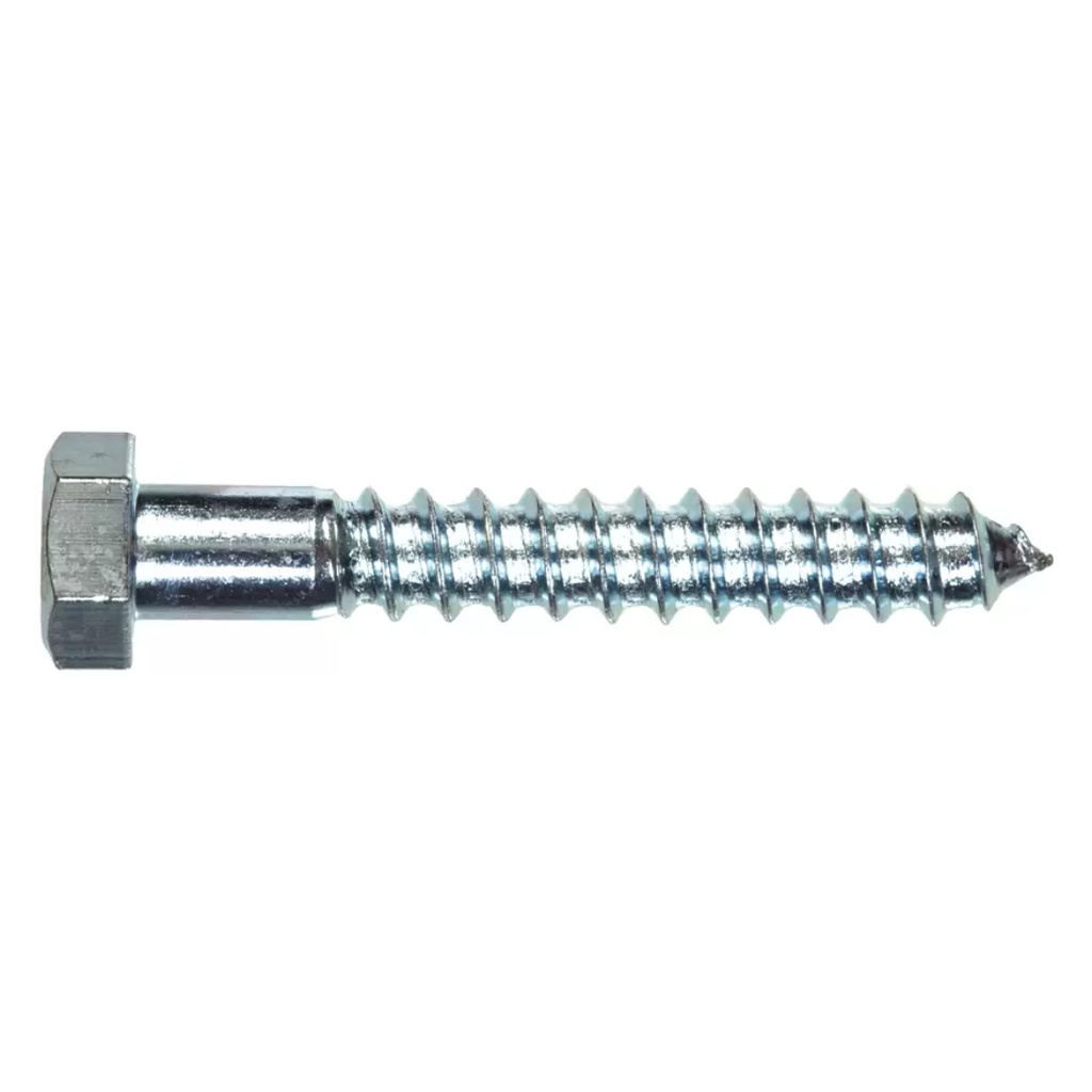 HILLMAN 1/4 in. X 2 in. L Hex Zinc-Plated Steel Lag Screw 100 Pk