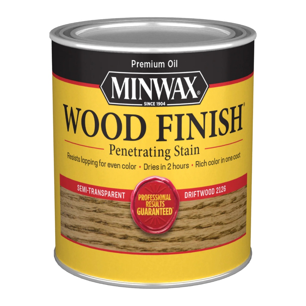 [420013404] Minwax Wood Finish Semi-Transparent Driftwood Oil-Based Penetrating Wood Stain 1 Qt