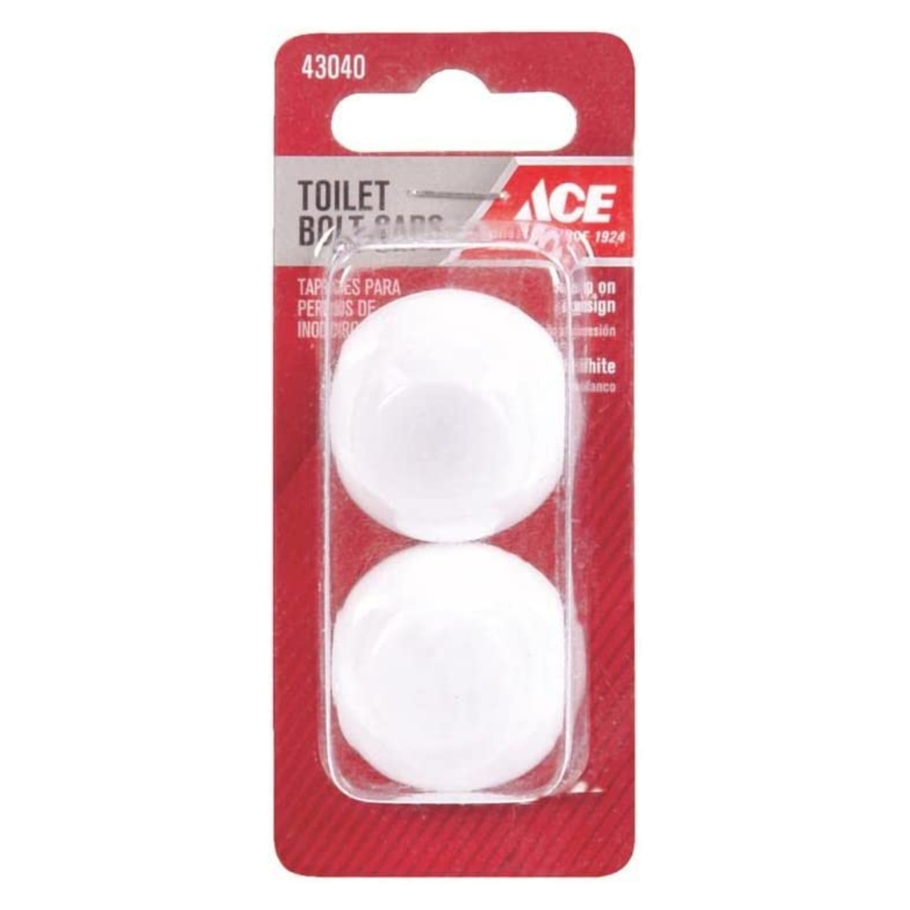 [43040] Ace Toilet Bolt Caps White Plastic for Universal