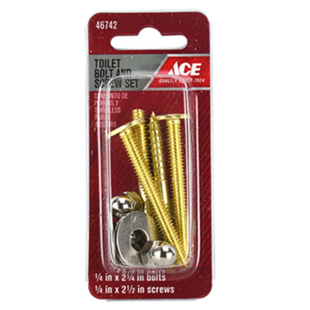 Ace Toilet Bolt Set Brass