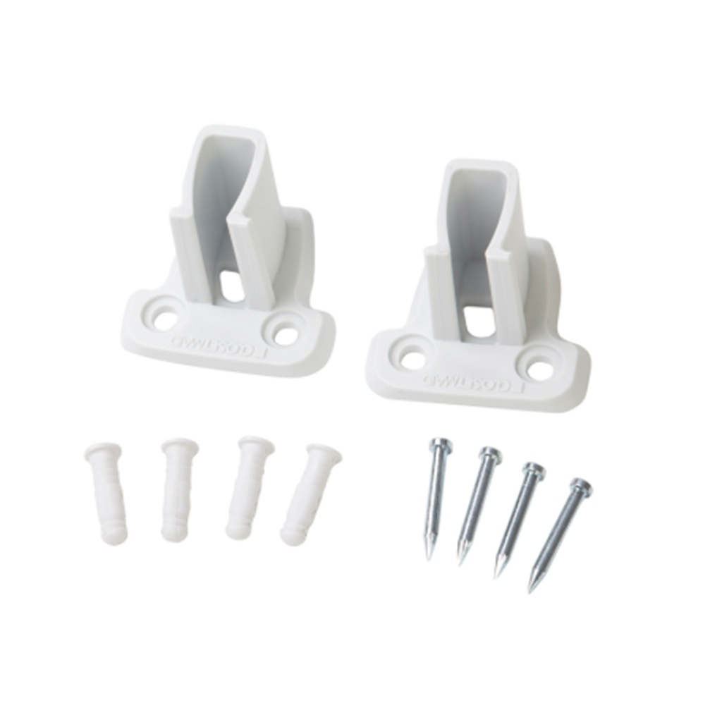 2.19 in. X 2.19 in. White Low Profile Wall Brackets (2-Pack)