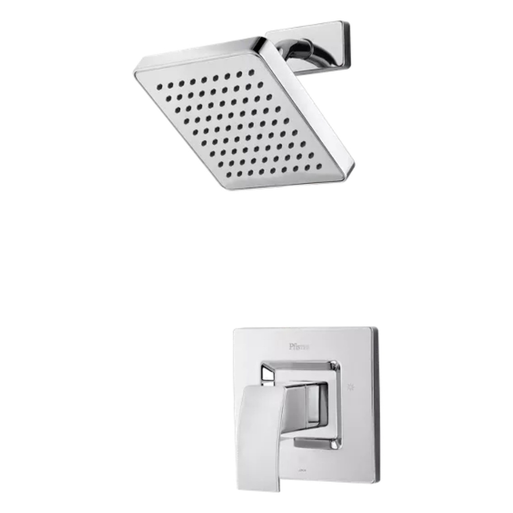 Pfister LG89-7DF Kenzo Faucet Valve Trim Single Handle Pressure Balanced with Raincan Shower Head Polished Chrome Showers Shower Only Pressure