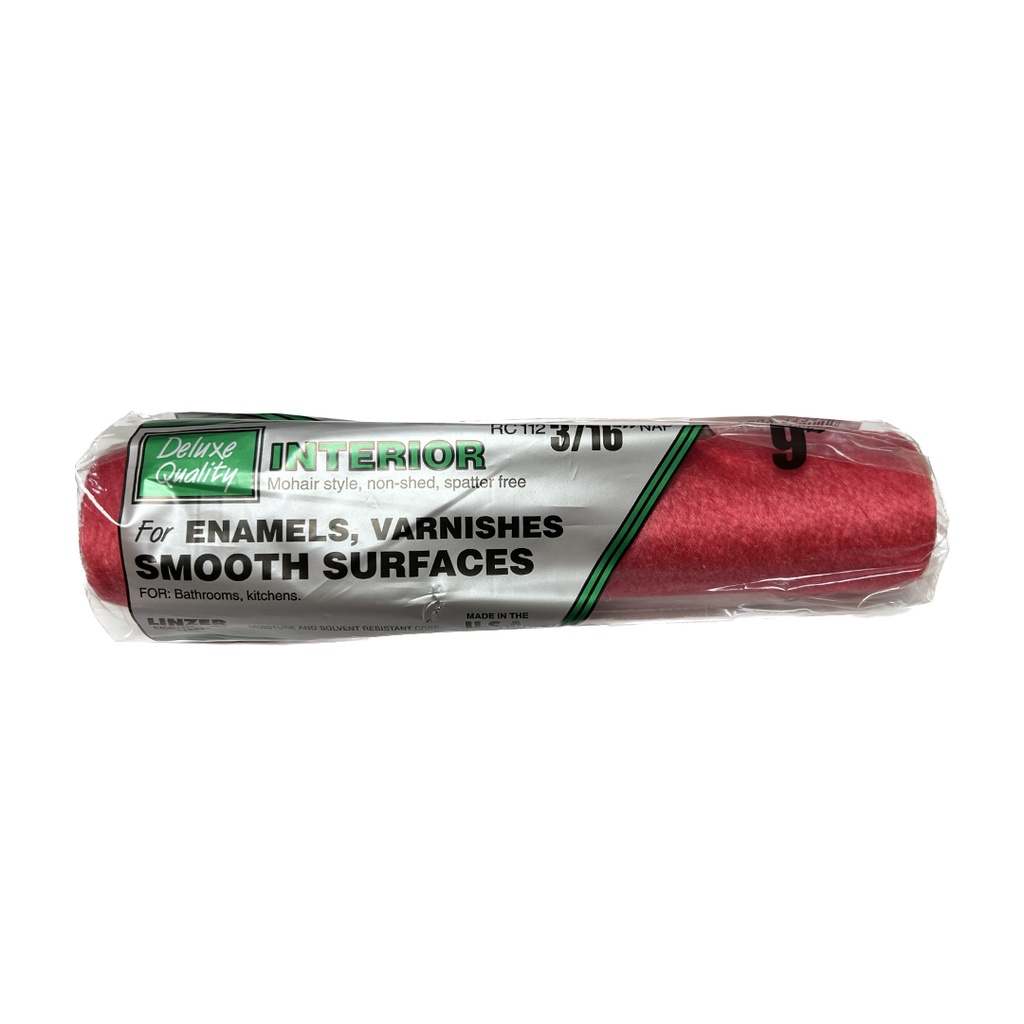 RC112-9 Paint Roller Cover, 3/16 in Thick Nap, 9 in L, Synthetic Mohair Cover, Pink