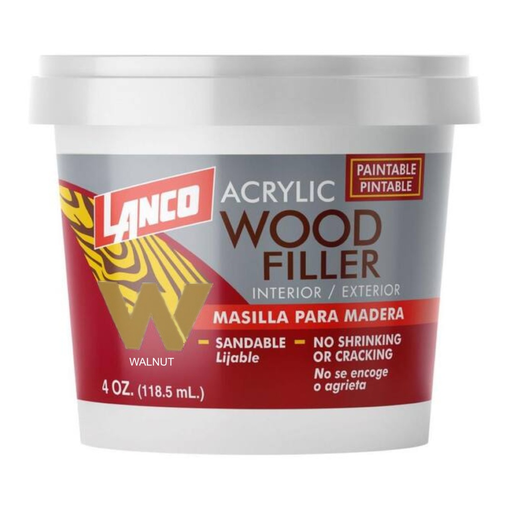 LANCO ACRY.W/FILLER 4oz WALNU