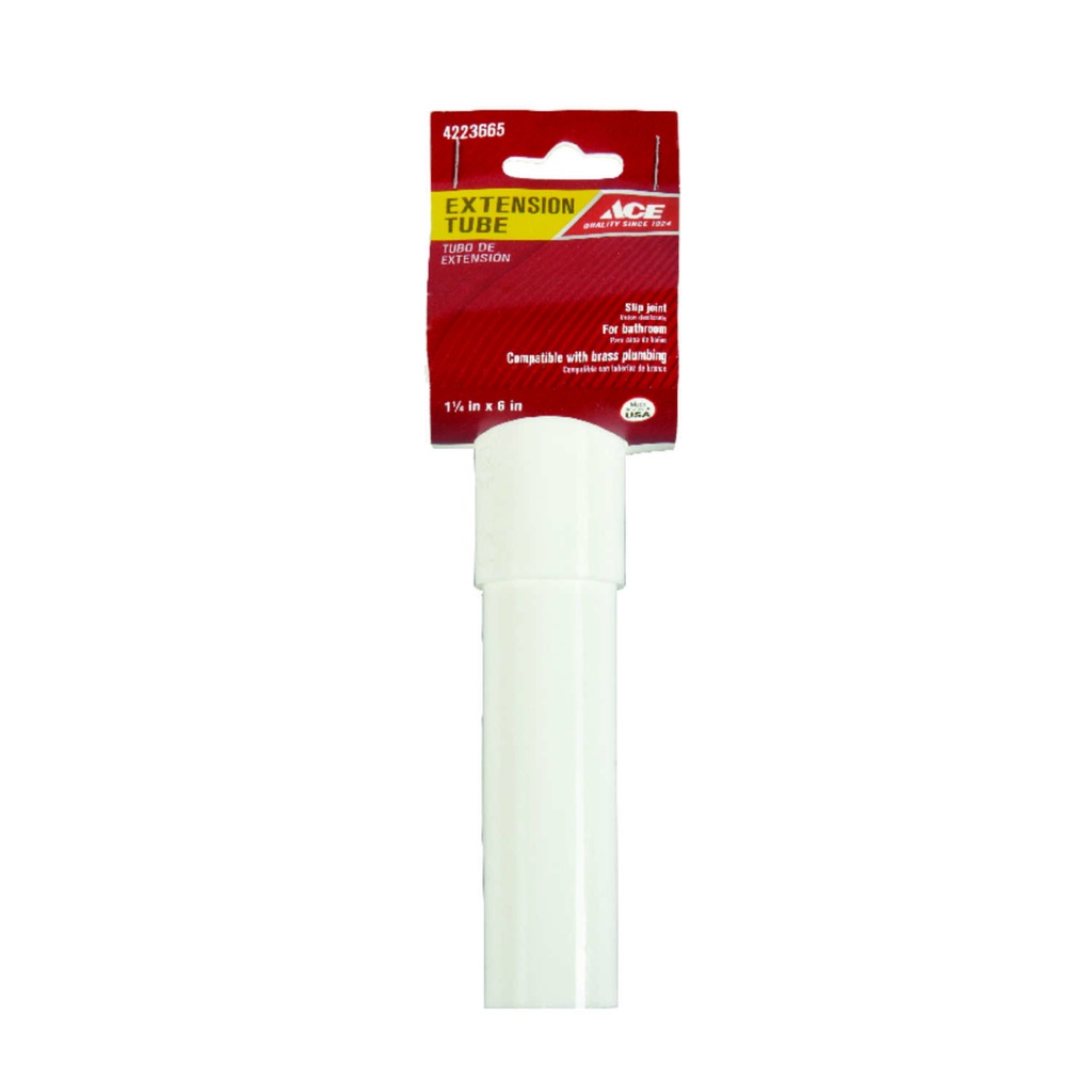 [4223665] Ace 1-1/4 in. D X 6 in. L Polypropylene Extension Tube