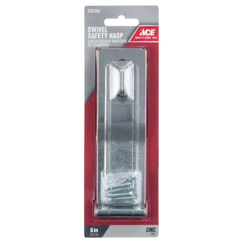 Ace Zinc 6 in. L Swivel Staple Safety Hasp