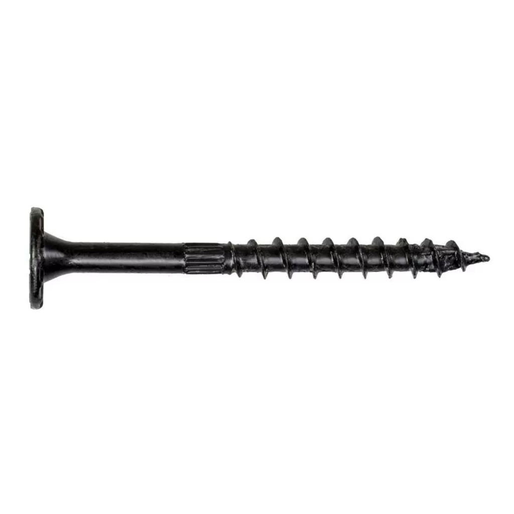 Outdoor Accents 0.220 in. X 3-1/2 in. T40 6-Lobe, Low Profile Head, Black Structural Wood Screw (12-Pack)