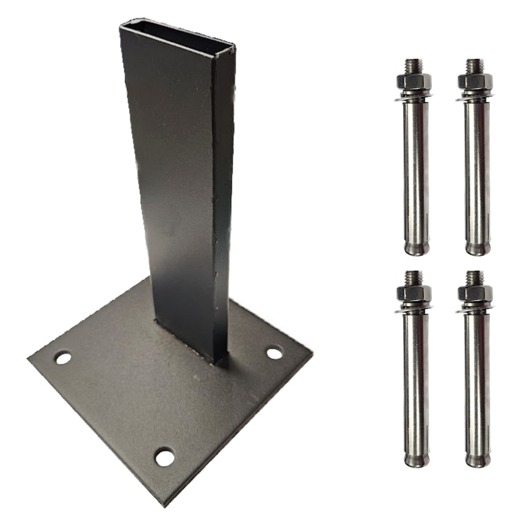 BASE POSTE NEGRA C/TORNILLOS
