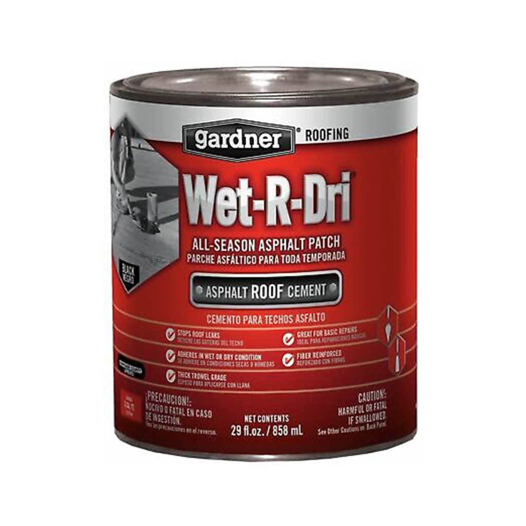[0378GA] Gardner Gloss Black Patching Cement All-Weather Roof Cement 29 Oz