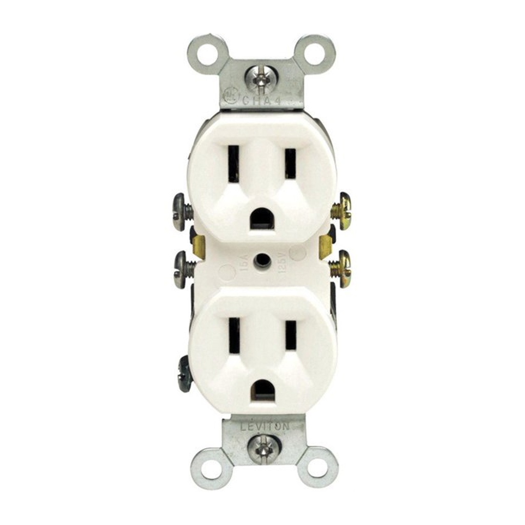 Leviton 15 Amps 125 Volt White Outlet 5-15R 1 Pack