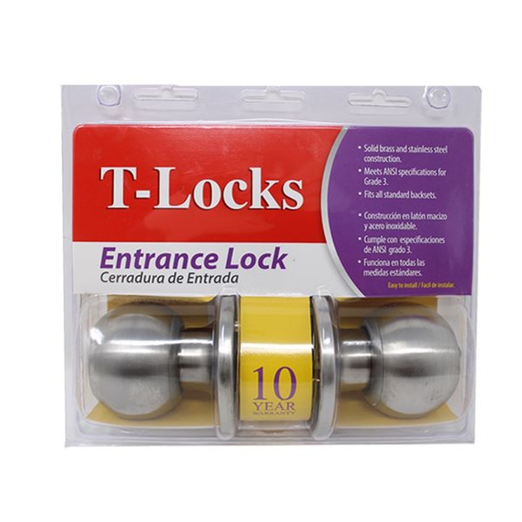 Toledo T-locks Entry Knobset Staineless Steel