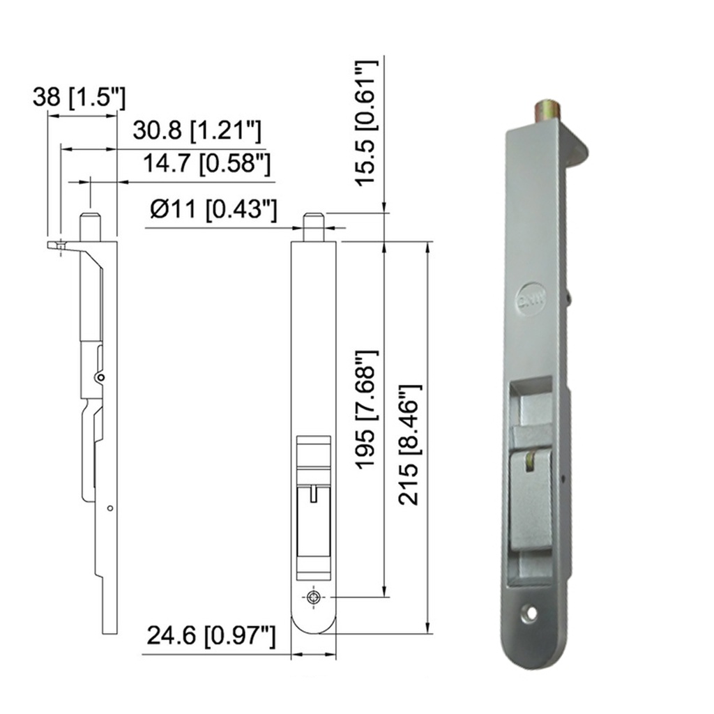 [382001068] FLUSH BOLT FB1216-US32D