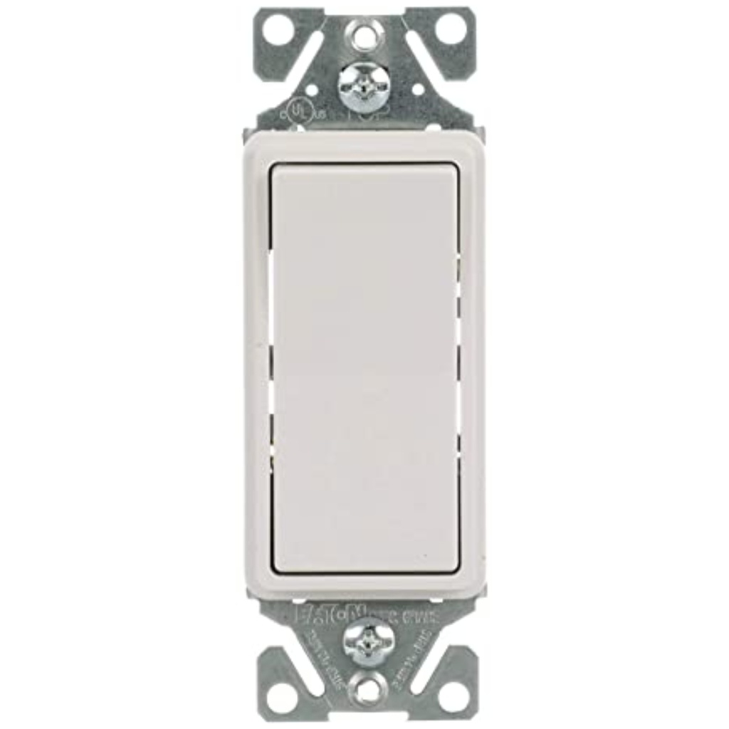 Cooper Wiring Devices 393765011 7501V 15A Single Pole 4-Way Decorator Rocker Switch  Ivory