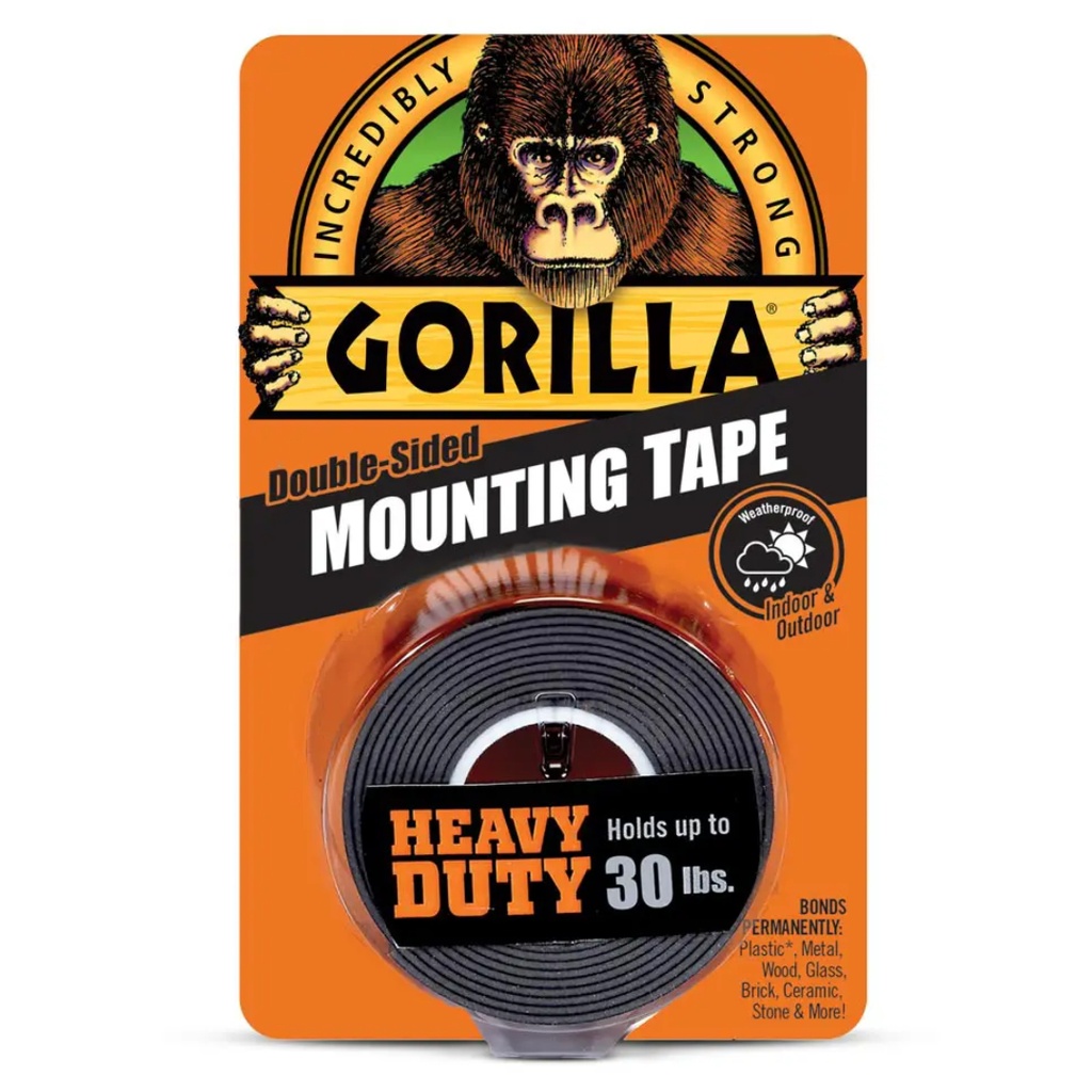 Gorilla Glue Holds up to 30 Lbs. 1 in. X 60 in. Permanent Heavy Duty Mounting Tape - Black (1-Roll)