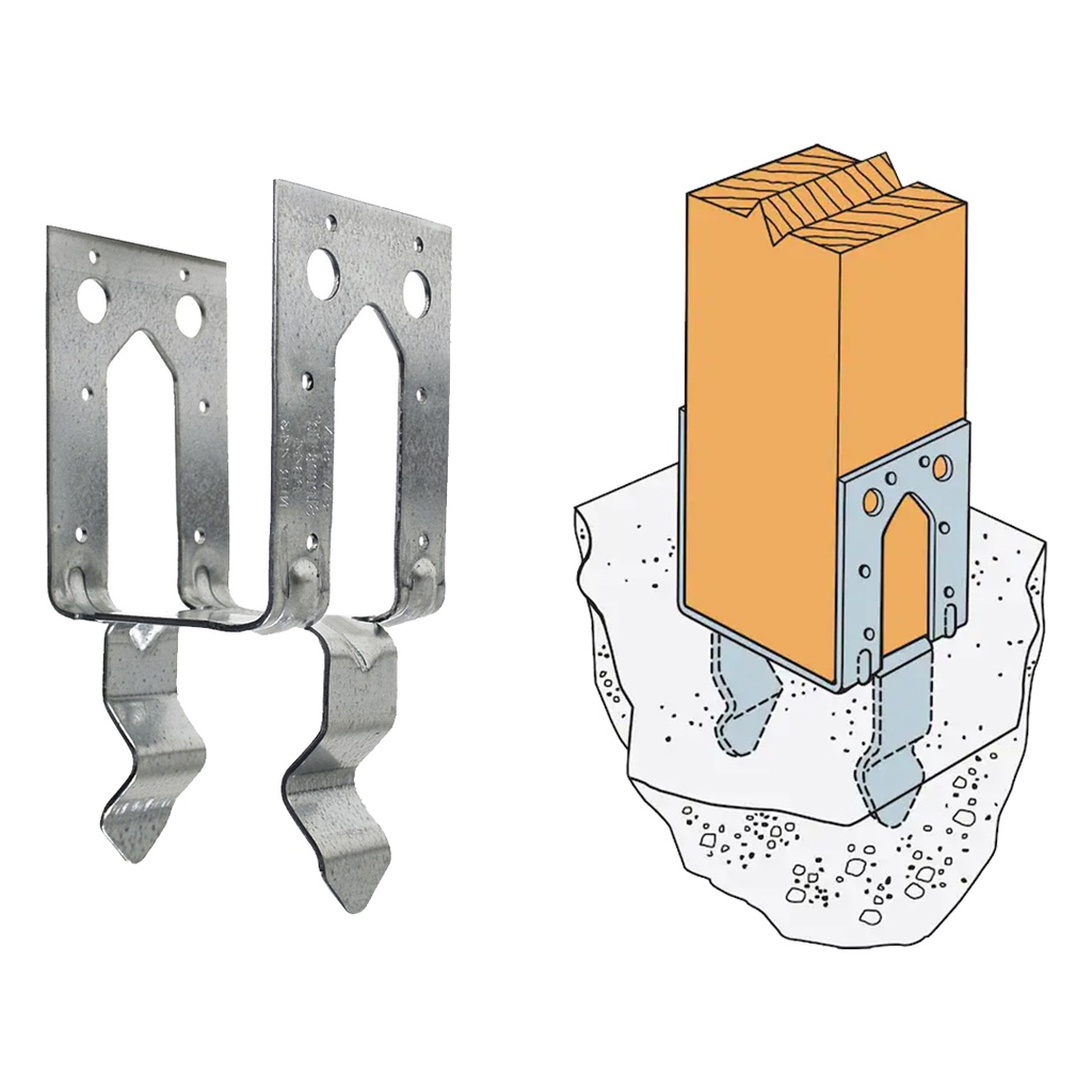 Simpson Strong-Tie ZMax 3.25 in. H X 3.56 in. W 12 Ga. Galvanized Steel Post Base