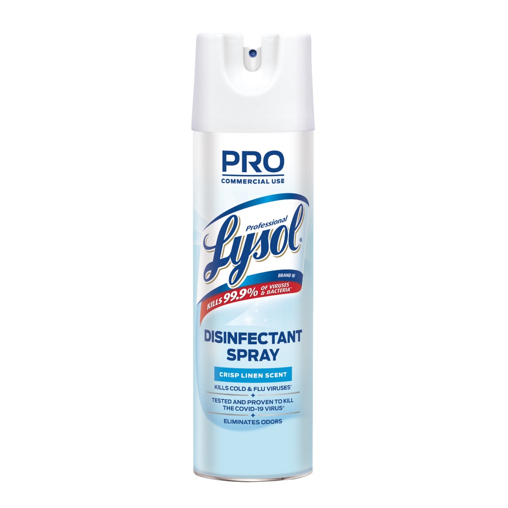 [1011405] Lysol Disinfectant Spray, Crisp Linen, 19 Oz Aerosol Spray, 12/Carton RAC74828CT