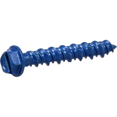 375286 0.18 X 1.25 in. Blue Slotted Hex Washer-Head Tapper Concrete Screw Anchor - 100 Count