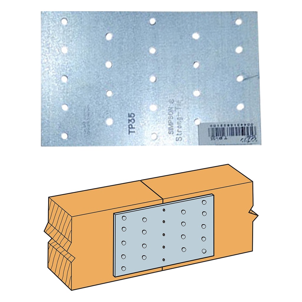 Simpson Strong-Tie 5 in. H X 0.04 in. W X 3.1 in. L Galvanized Steel Tie Plate